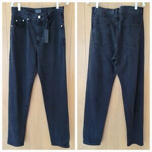 SHALAJ Mens 31.5 Black Heavyweight Straight Leg Jeans Scarred to the Memory